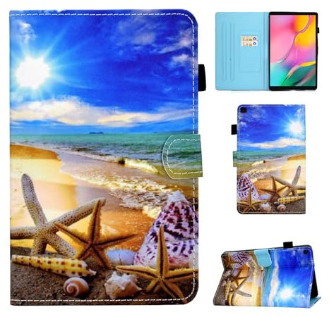 CXTCASE Hülle für Samsung Galaxy Tab A 10.1 2019(SM-T510/T515), Schutzhülle Cover Case mit Standfunktion für Samsung Galaxy Tab A 10.1 2019 SM-T510/T515, Blauer Himmel