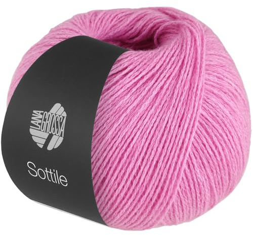 LANA GROSSA Sottile | Zarte Netzgarnstruktur aus Baumwolle, gefüllt mit feinen Merinofasern | Handstrickgarn aus 85% Baumwolle & 15% Schurwolle (Merino) | 50g Stricken & Häkeln | 250m Garn FB6