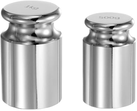 QUARKZMAN Juego de 2 Pesas de Calibración de Gramos 500g 1kg M1 | Acero Cromado de Precisión para Balanzas Digitales