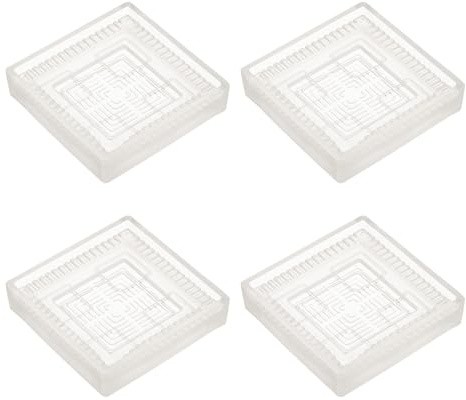 sourcing map 4pcs 3x3 in Rubber Furniture Caster Cups Square Chair Leg Floor Protectors Non-Slip Furniture Pads Grips Stoppers for Hardwood Floors, Transparent (Fit 1.4-2.2 Inch Chair Leg)