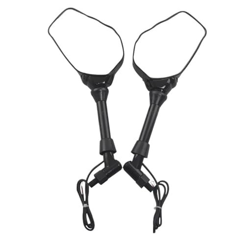 Lenkerendenspiegel Motorrad Für Harley Universal 8mm 10mm Motorrad Skeleton Schädel Hand Klaue Rearview Außenspiegel W/Bernstein Blinker Lichter Chopper Spiegel