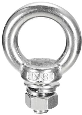 QUARKZMAN Bullone ad Occhiello di Sollevamento, 1 Set M8 x 20mm Bullone ad Occhiello con Dado Rondella Acciaio Inossidabile 304 Anello Sollevamento a Spalla per Appendere Oggetti