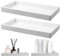 2 Piezas Bandeja baño, 20.2 x 10 cm Bandeja Rectangular Antideslizante de Resina, para Jabón, Tela, Velas, Toalla, Cosmético Pequeño, Plantas, para Hogar, Salón, Baño y Dormitorio (Mármol Blanco)