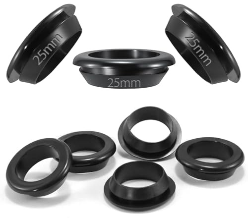 TXXATX 15 stycken gummimunstycken kabelgenomföring ID 25 mm kabelgenomföring gummi installationsdiameter 30 mm kabelpip vattentät genomföring stolpar svart gummihylsor för kabeltrådar skydd