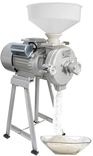 Commercial Stainless Steel Soybean Grinder Industrial Flour Milling Machine，Grain Mills Wet Dry Cereals Grinder, Heavy Duty 3000W 220V Corn Mill Grinder with Funnel Commercial Grain Grinder