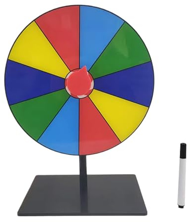 Geavonyg Ruota della Fortuna Cancellabile E Riutilizzabile Girevole Festa Fortuna Disegna La Ruota Roulette Giradischi A Premi da Tavolo Giradischi A Premi Tavolo Facile Usare