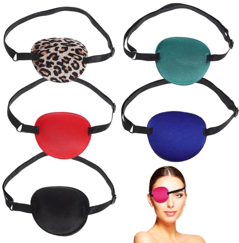 Yardwe Lot De 6 Cache-Oeil Réglables Pour Adultes Patchs À Un Seul Œil Souples Et Respirants Pour Entraînement De L’Amblyopie Ajustement Gauche Ou Droit Accessoire Cosplay Pirate