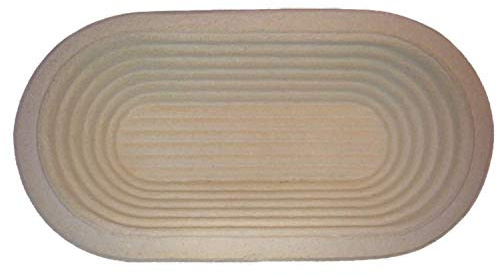 Gärkorb Gärkörbchen Holzschliff für 0,75 kg Brote lang oval mit Rillenmuster, inkl. Info 'perfekt Brotbacken '