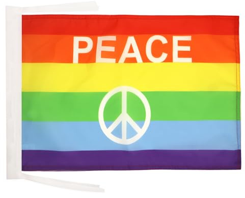 AZ FLAG Flagge Regenbogen Symbol Frieden 45x30 cm Kordeln | Für innen und außen Schwul dekorative Flagge doppelte Nähte und verstärkte Kanten mit Schnüre 100D Polyester