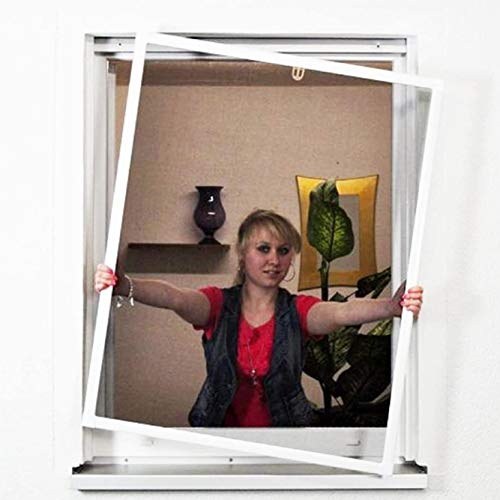 Standard Fliegengitter für Fenster als Alubausatz mit Fiberglasgewebe - Insektenschutz - 130 cm x 150 cm | Rahmen in anthrazit