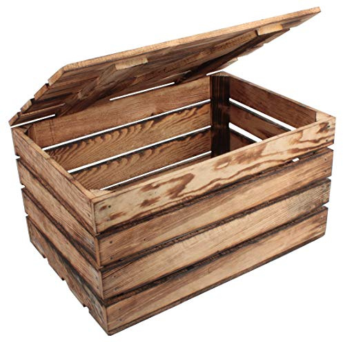 Unbranded Massive geflammte Apfelkisten Obstkisten Weinkisten Holzkisten DEKO Vintage (S3-O)