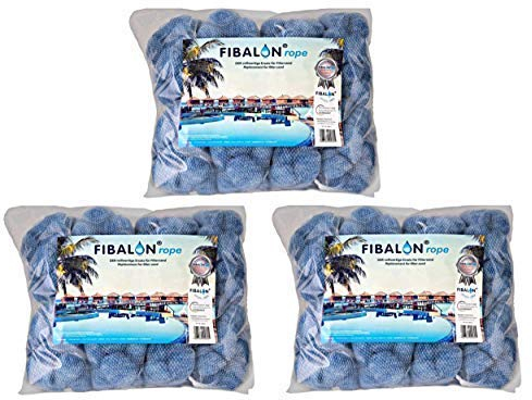 3 x FIBALON ROPE - Hochinnovativer Polymerfaserfilter für Pool Sandfilteranlagen mit 8 verbundenen FIBALON-Netzen