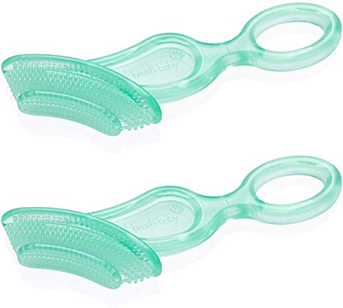 Brush-Baby Cepillo de dientes suave masticable para bebés y niños pequeños, etapa 2, primeros dientes, dentición, adecuado de 10 a 36 meses, limpia suavemente los dientes de leche y alivia el dolor de