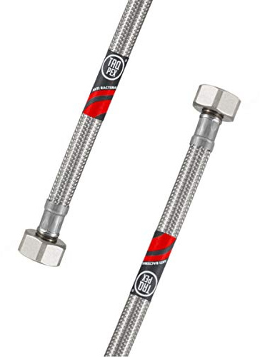 DVGW geprüfter Flexschlauch 3/8 ÜM x 3/8 ÜM Wasseranschluss-Anschlussschlauch Verlängerung PEX Wasserhahn-Schlauch inkl. Dichtungen. Eckventil Schlauch Schlauchverlängerung Wasserhahn (Länge: 800mm)
