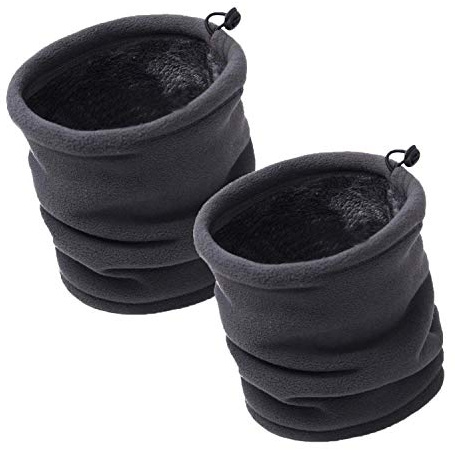 JOGVELO Slanghalsduk, barnsjal tubhalsduk, loop halsduk fleece tubhalsduk varm halsvärmare vindtät skidmask, Grå x 2, 26 * 25cm