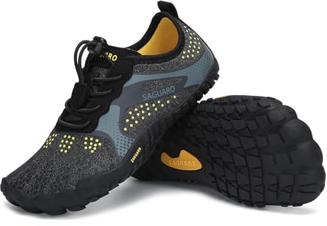 SAGUARO Chaussures Minimaliste Enfant Barefoot Shoes Garçons Chaussures Pieds Nus Filles Antidérapantes Barefoot Chaussure de Trail Aquatique Plage Randonnée pour Semelle Zero Drop Noir EU GR.29