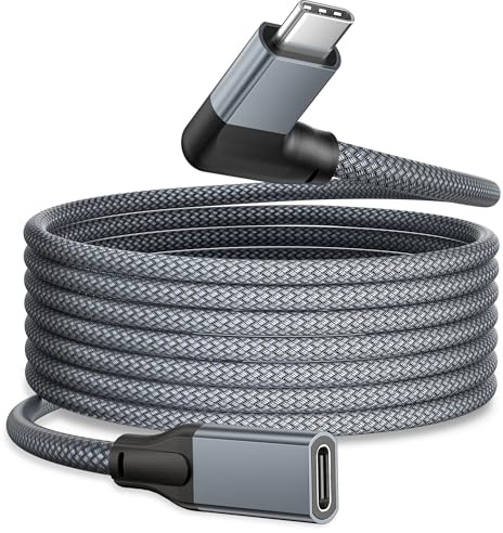 RUXELY USB C Verlängerungskabel 2M,Typ C Buchse auf Stecker Extension | 3.1 Gen2 10Gbps Kurz Thunderbolt 3 Extension Cable Adapter für Macbook Air/Pro,iPhone 17e 16Pro,Dell XPS,Switch,Laptop