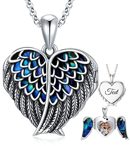 SOULMEET Herz/Rund Form Medaillon Halskette Sterling Silber Halskette Hält Bild Fotos Personalisierte Foto Anhänger Halskette für Frauen Mädchen
