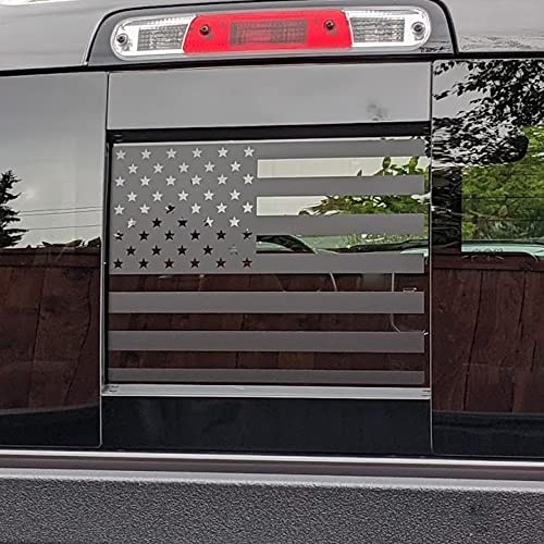 Zhizhong Aufkleber für hintere mittlere Fenster, kompatibel mit RAM 1500 2500 3500 2009–2023 2024, amerikanische Flagge, rückseitiger Schiebefensteraufkleber