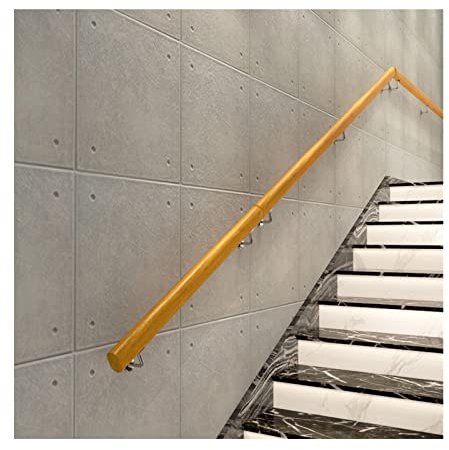 Lkjpo Handläufe Wandmontierter Handlauf Aus Holz Mit Edelstahlhalterungen, Rutschfestes Treppengeländer Für Ältere Menschen, Sicherheitsleitplanke Für Indoor Corridor Villa (Size:280cm/9.2ft)