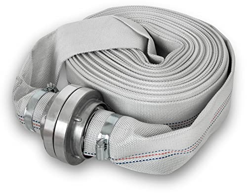 EBERTH 2 Brandslang flat slang med Storz-koppling, slanglängd 20 m, diameter 2 tum, textilslang, industrislang, vattenslang, pumpslang, trädgårdsslang, Storz 52-C, flexibel