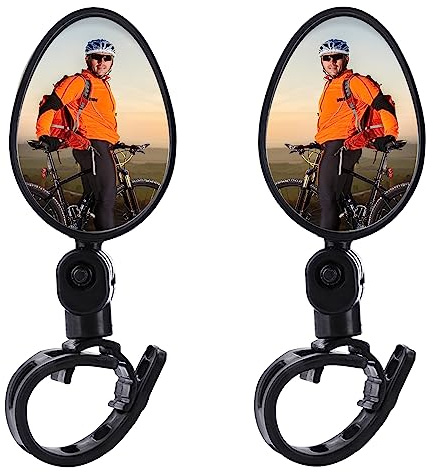 2 Pièces Retroviseur Velo,Miroirs de Vélo,360° Réglable,pour Guidon 15-35mm,Retroviseur Velo Guidon,Rétroviseur Vélo pour Cyclisme,VTT,Trotinette Electrique (gauche + droite)