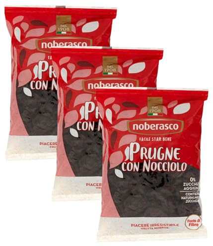 Noberasco Prugne con Nocciolo, 500g (Confezione da 3)