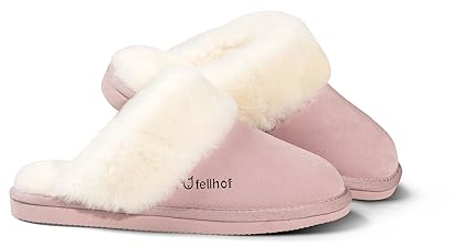 Fellhof Lammfell Pantoffel KOMFORT für Damen rosa Gr. 40