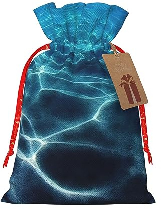 DURAGS Blaue Deep Ocean Geschenktasche mit Kordelzug, schicke Stoff-Geschenktüte für Weihnachten – ideal für jeden Anlass