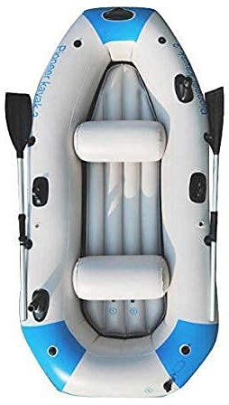 WolFum Großes Schlauchboot, 3-Personen-Kajak zum Angeln, aufblasbares Kajak-Set mit Aluminiumrudern und Hochleistungsluftpumpe 90,5 ?51 ?14 Im Wassersport