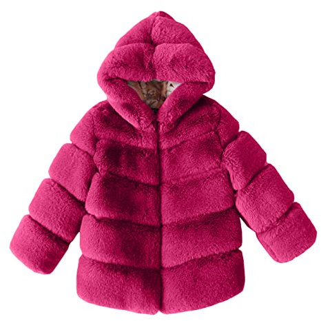 Mashaouyo Cappotti invernali per bambini in pelliccia sintetica spessi vestiti caldi per bambini abbigliamento caldo outwear alla moda tinta unita spessa giacca trapuntata calda inverno piumino a