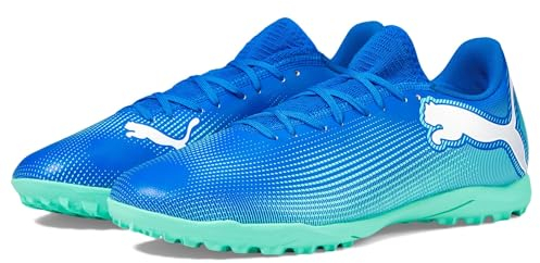 PUMA Men's Future 7 Play Turf Trainer Soccer Cleats Sneaker, Hyperlink Blue-mint-puma White, 41 EU