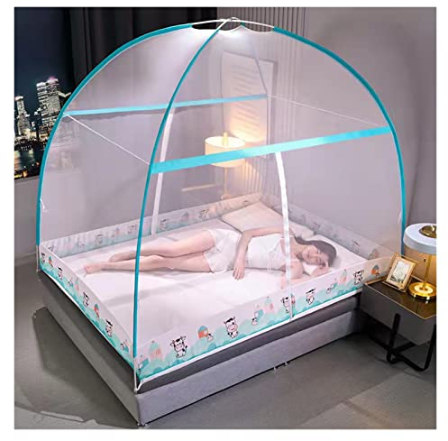 Luxuriöses Moskitonetz-Zelt für Twin- bis King-Size-Betten, feinste Löcher, Baldachin, faltbares Design mit Boden (Farbe: B, Größe: 150 x 200 cm)