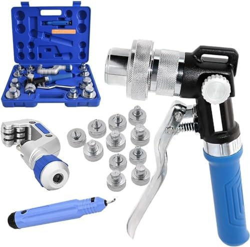 Hydraulic Tube Expander Kit, HVAC Swaging Tool Kit 3/8 To 1-1/8 Inches - Air Conditioning Copper Tubing Expander With Pipe Cutter and Deburring Tool