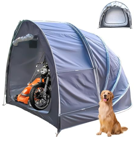 YSMSMZJK Zeltgarage Hängen 2 in 1 Fahradabdeckungen Für Aussen Vor Wind,Regen,Schnee und Staub Schützen Fahradgaragenzelt Motorrad Zelt,Black