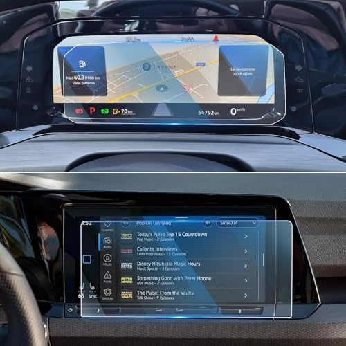WEIPIN Navigation + Digital Cockpit Pellicola Protettiva per V-W Golf 8 MK8 GTI GTD GTE 2020 2023 2024 Vetro Temperato Pellicola Protettiva per Golf 8 Accessori Adatto con 9H antigraffio