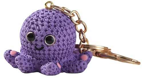 Oktopus-Schlüsselanhänger, Neuheits-Oktopus-Schlüsselanhänger - -Geldbörsen-Charm-Schlüsselanhänger,Schlüsselanhänger mit Portemonnaie-Anhänger aus Kunstharz, stilvoller Meerestier-Schlüsselanhänger