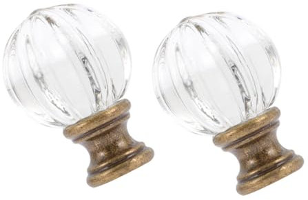 HOMSFOU 2stücke Teiliges Lampenschirm-dekoknauf Metall Und Glas Robuste Tisch Stehlampen-zierkappe Einfache Montage Dekorative Lampenaufsätze Für Tisch Stehleuchten