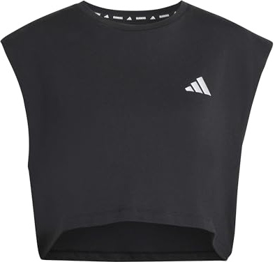 adidas Damen Adi365 Running Essentials Crop Shirt, Black, L