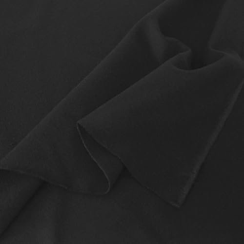 TOLKO Bühnen Molton Stoff schwarz B1 schwer entflammbar 200cm breit | Vorhänge Hintergrund Fotostudio Messe Theater Kino 0,6mm dick Moltonstoffe Bühnenmolton Meterware Baumwollstoffe zum Dekorieren