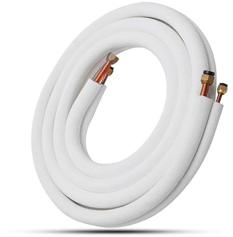 TuToy 1/2 / 3/5 M Tubo di derivazione isolato in rame + alluminio, raccordi per tubi di climatizzazione da 5/8“ e 3/8”, venduti in rotoli da due - 3 metri