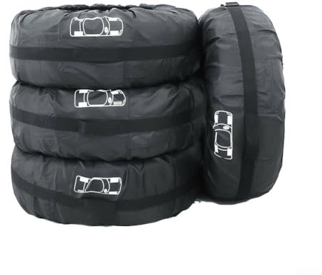 Protección de neumáticos fácil paquete de 4 bolsas de coche diseñadas para todos los vehículos (S)