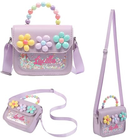 Wamantic Personalisierte Tasche Mädchen mit Namen - Umhängetasche Damen Handtasche Kinder Geschenk für Tochter Geburtstag Einschulung