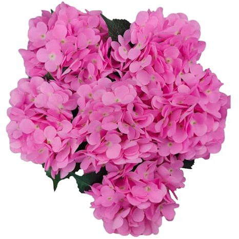 6PCS Purple Hydrangea Artificial Flowers, Bulk Silk Fake Flower with Stems, Faux Hydrangeas Bouquets for Home Décor, Wedding, Party, and Office Table Centerpieces.