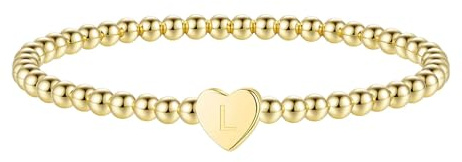 RMMD Armband Damen Gold - 18K Vergoldete Herz Armband mit Buchstaben initialen Armbänder Damen Personalisierte Armbänder Geburtstagsgeschenk für Freundin Frauen Mädchen Teenager Schmuck Gold Geschenke