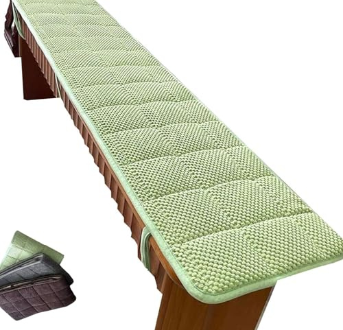 Non Slip Bench Cushion Pad for Indoor Outdoor Furniture 48 60 x10 18 Rectangular Seat Cushion for Deck Chairs Swings Beer Benches Bay (Green 11x74in)