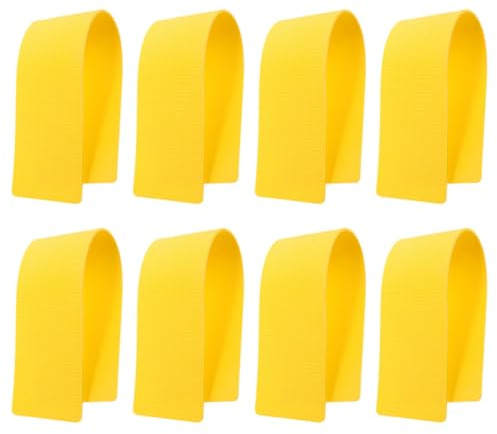 Hohopeti Lot de 8 Marqueurs Plats Jaunes en PVC pour Entraînement Sportif Kit de Marquage de Terrain Polyvalent pour Tennis Basketball et Football Panneaux d'Entraînement Réutilisables