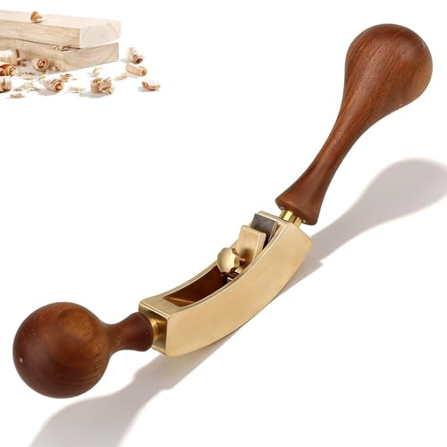 Pialla per legno con fondo a curva, mini pialla portatile in rame, impugnatura comoda, utensile per pialla a blocco di legno, utensili per piallatura a curva circolare fai da te fatti a mano