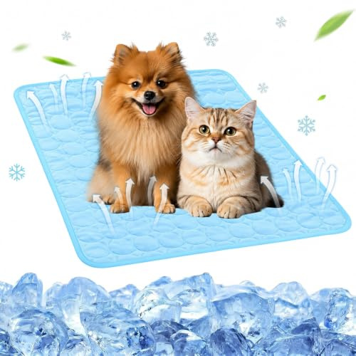 DONGSZQ Tapis Rafraichissant Chat Et Chien, Durable Tapis Refroidissant pour Chat Portable, Couverture Rafraichissante Chiens, Lavable, Anti-Morsures, pour L'IntéRieur, L'ExtéRieur Et La Voiture (S)