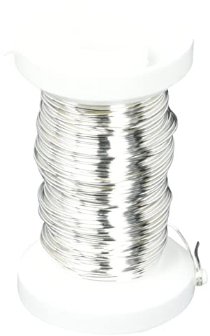 Glorex Silvertråd 0,6 mm, 15 m silverpläterad kopparkärna, tråd, silver, 9 x 8,69 x 3,2 cm